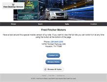 Tablet Screenshot of fredfinchermotors.com